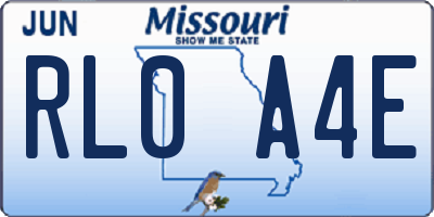 MO license plate RL0A4E