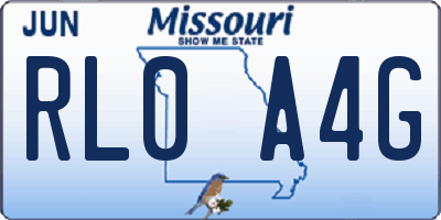 MO license plate RL0A4G