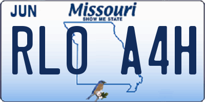 MO license plate RL0A4H
