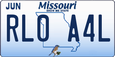 MO license plate RL0A4L