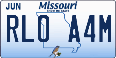 MO license plate RL0A4M