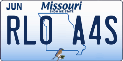 MO license plate RL0A4S