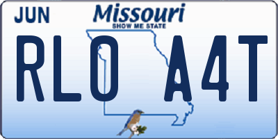 MO license plate RL0A4T