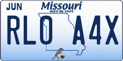 MO license plate RL0A4X