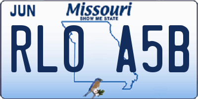 MO license plate RL0A5B