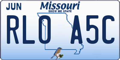 MO license plate RL0A5C