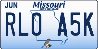 MO license plate RL0A5K