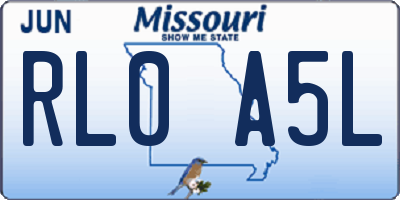 MO license plate RL0A5L