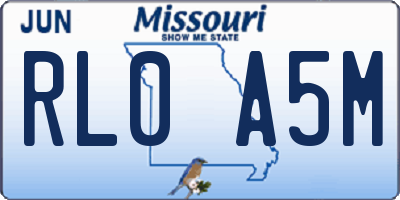 MO license plate RL0A5M