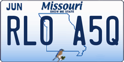 MO license plate RL0A5Q