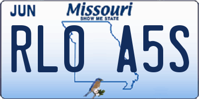 MO license plate RL0A5S