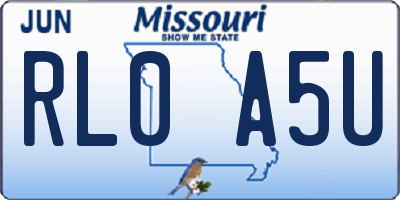MO license plate RL0A5U