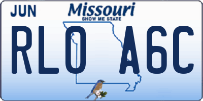 MO license plate RL0A6C