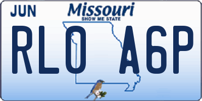 MO license plate RL0A6P