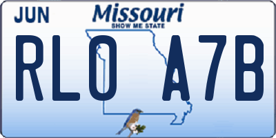 MO license plate RL0A7B