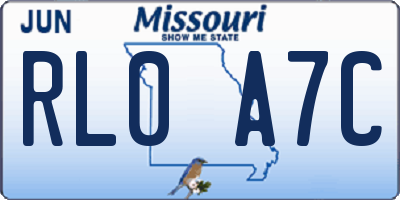 MO license plate RL0A7C
