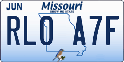 MO license plate RL0A7F