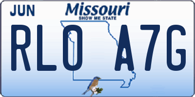 MO license plate RL0A7G