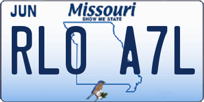 MO license plate RL0A7L