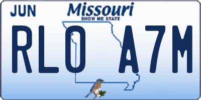 MO license plate RL0A7M