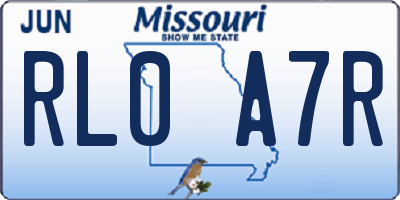 MO license plate RL0A7R