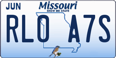 MO license plate RL0A7S