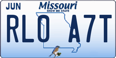 MO license plate RL0A7T