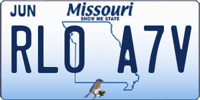 MO license plate RL0A7V