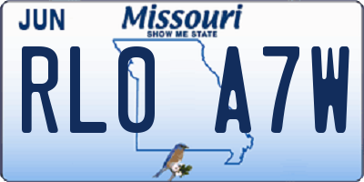 MO license plate RL0A7W