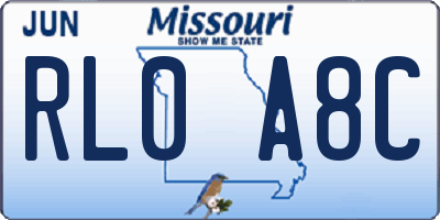 MO license plate RL0A8C