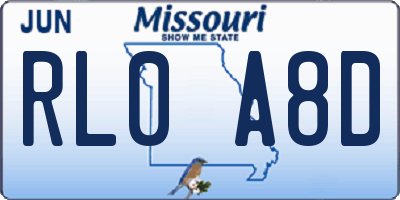 MO license plate RL0A8D