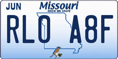 MO license plate RL0A8F