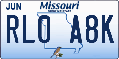 MO license plate RL0A8K