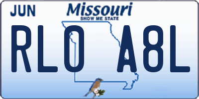MO license plate RL0A8L