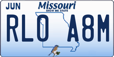 MO license plate RL0A8M