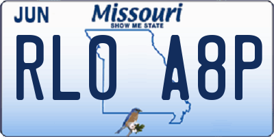 MO license plate RL0A8P