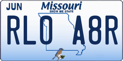 MO license plate RL0A8R