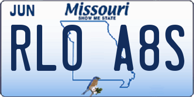 MO license plate RL0A8S