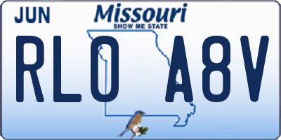 MO license plate RL0A8V