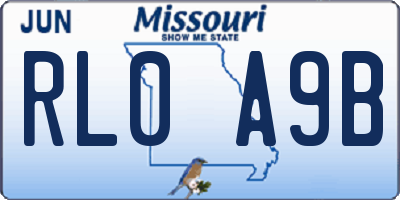 MO license plate RL0A9B