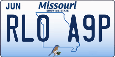 MO license plate RL0A9P