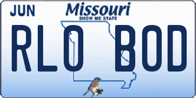 MO license plate RL0B0D