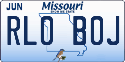 MO license plate RL0B0J