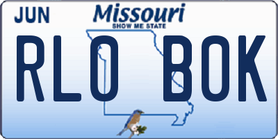 MO license plate RL0B0K