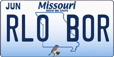 MO license plate RL0B0R