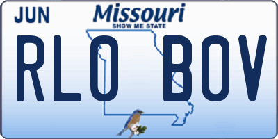 MO license plate RL0B0V