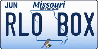 MO license plate RL0B0X