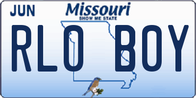 MO license plate RL0B0Y
