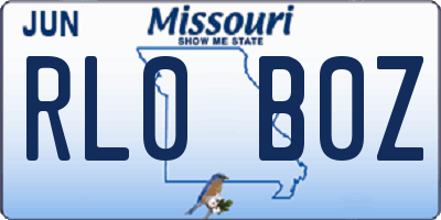 MO license plate RL0B0Z