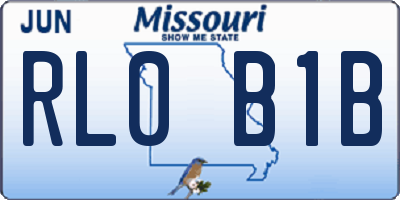 MO license plate RL0B1B